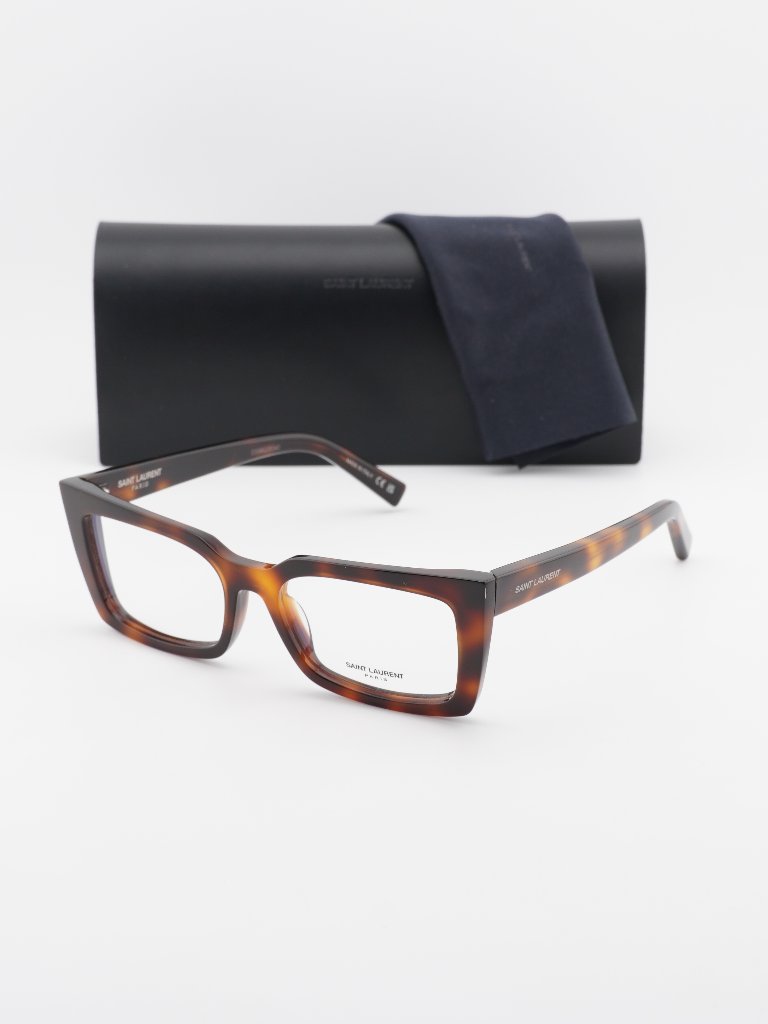 Saint Laurent Sl554 002 Cat Eye Eyeglasses Havana 54mm